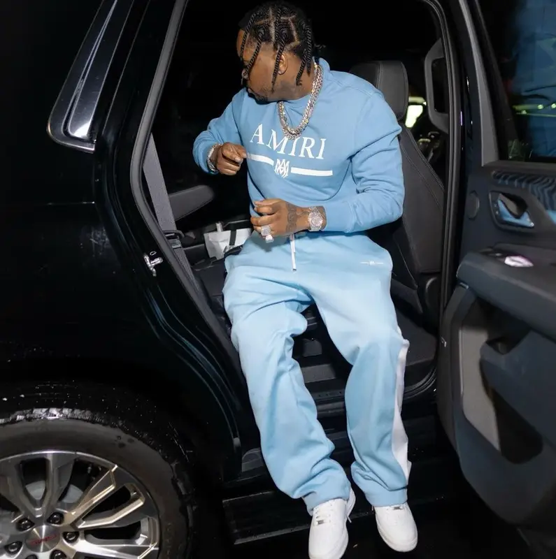Fivio Foreign outfit in Amiri and Nike, 2023