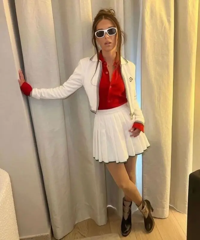 Millie Bobby Brown outfit in Casablanca and Terry de Havilland, 2023