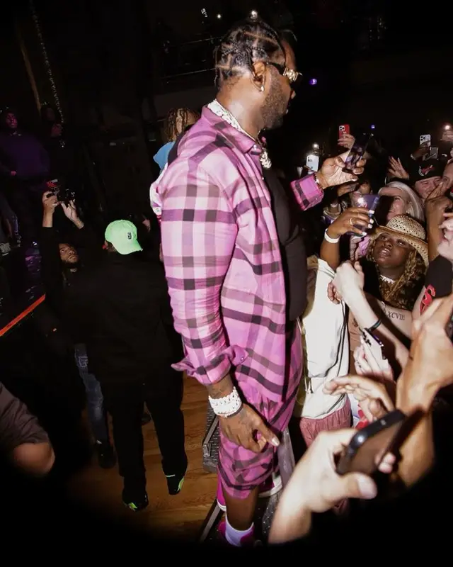 Peezy outfit in Rick Owens and Versace, 2023