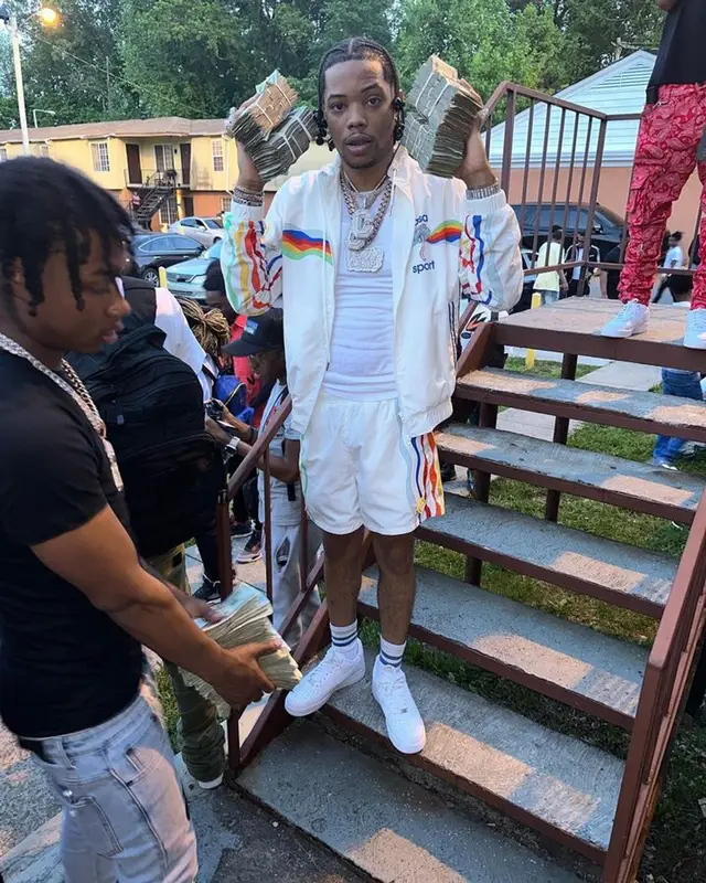 Lil Migo outfit in Casablanca, Ralph Lauren, and Nike, 2023