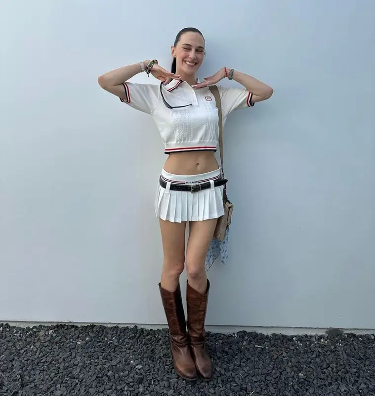 Devon Carlson outfit in Miu Miu, 2023