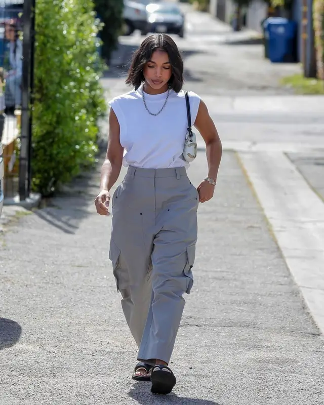 Lori Harvey outfit in Loewe and Chanel, 2023