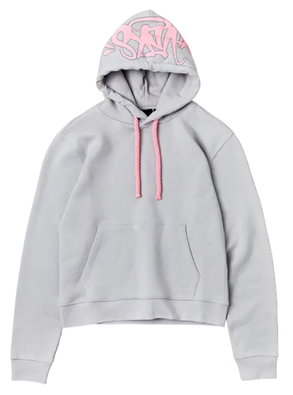 Syna World Logo Grey Pink Hoodie $116