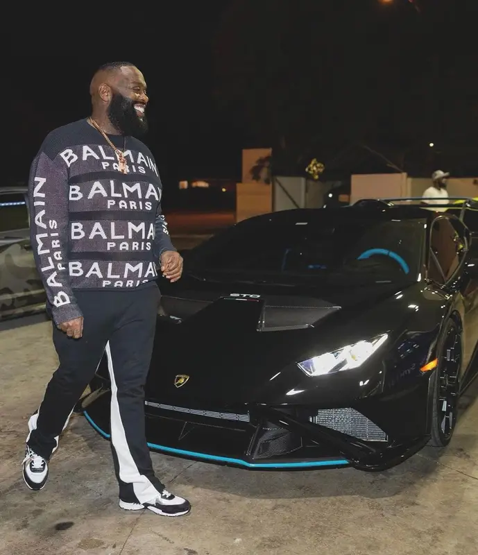Rick Ross outfit in Red Letters, 2023