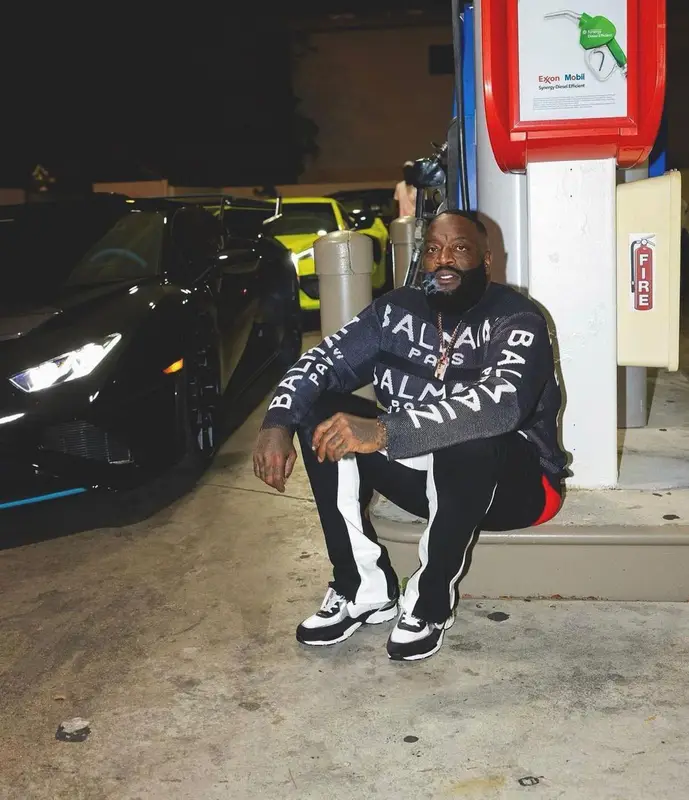Rick Ross outfit in Red Letters, 2023