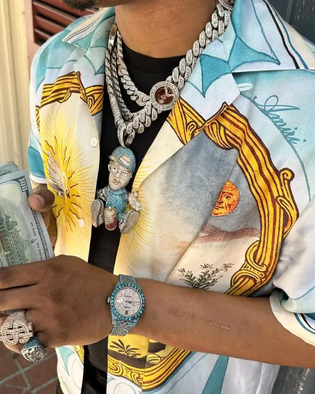 Kenny Muney outfit in Amiri and Jordan, 2023