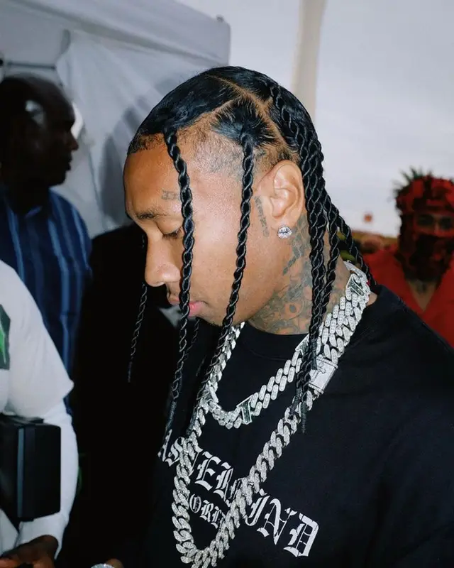 Tyga outfit in Mastermind, Rick Owens, and Balenciaga, 2023