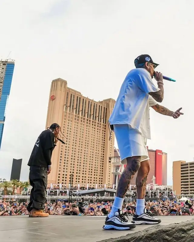 Tyga outfit in Mastermind, Rick Owens, and Balenciaga, 2023