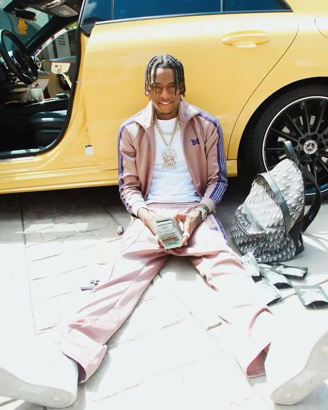Soulja Boy outfit in Needles, Nike, and Dior, 2023