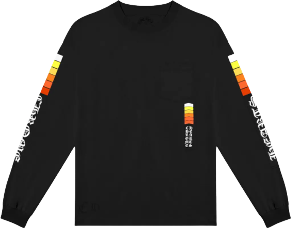 Chrome Hearts Black Orange Gradient Long Sleeve T-Shirt $350