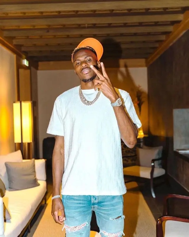 Victor Osimhen outfit in Dior and Amiri, 2023