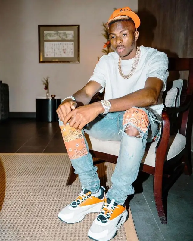 Victor Osimhen outfit in Dior and Amiri, 2023