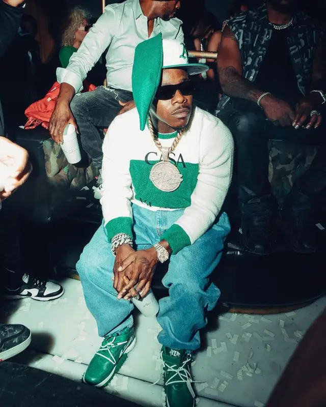 DaBaby outfit in Casablanca, Nike, and Off-White, 2023