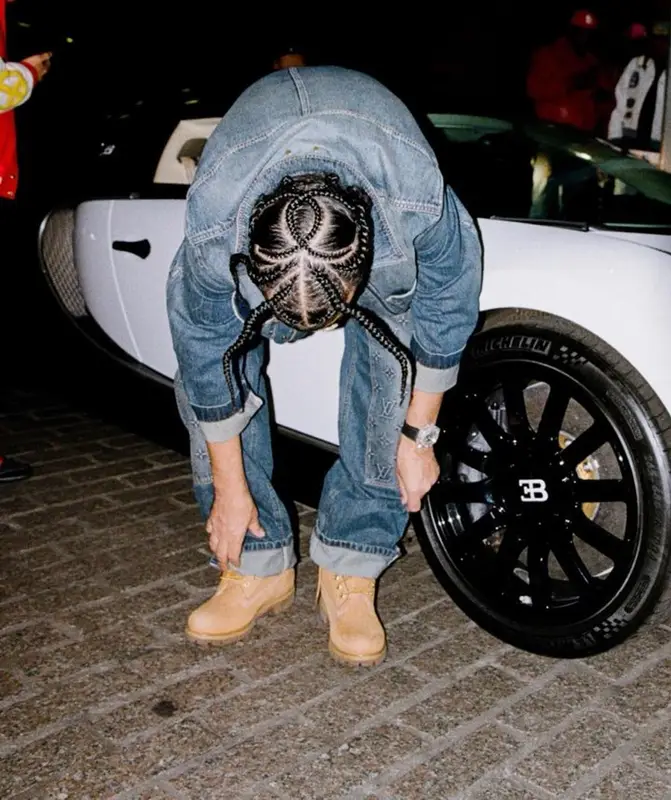 French Montana outfit in Louis Vuitton and Timberland, 2023