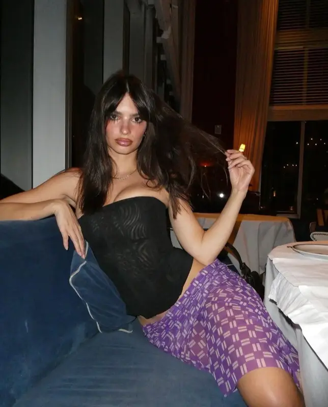 Emily Ratajkowski outfit in Miaou, Miu Miu, and Inamorata, 2023