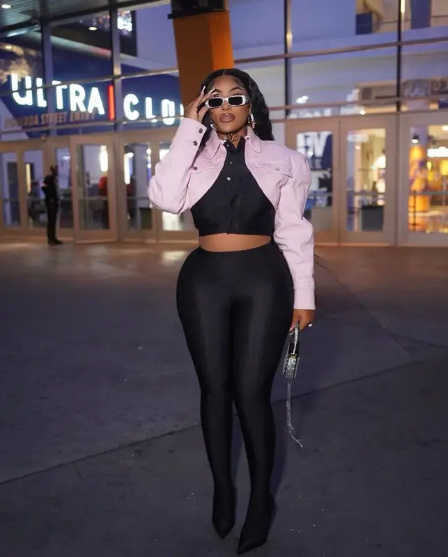 Stefflon Don outfit in Mugler, Magda Butrym, and Balenciaga, 2023