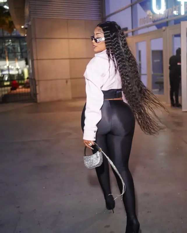 Stefflon Don outfit in Mugler, Magda Butrym, and Balenciaga, 2023