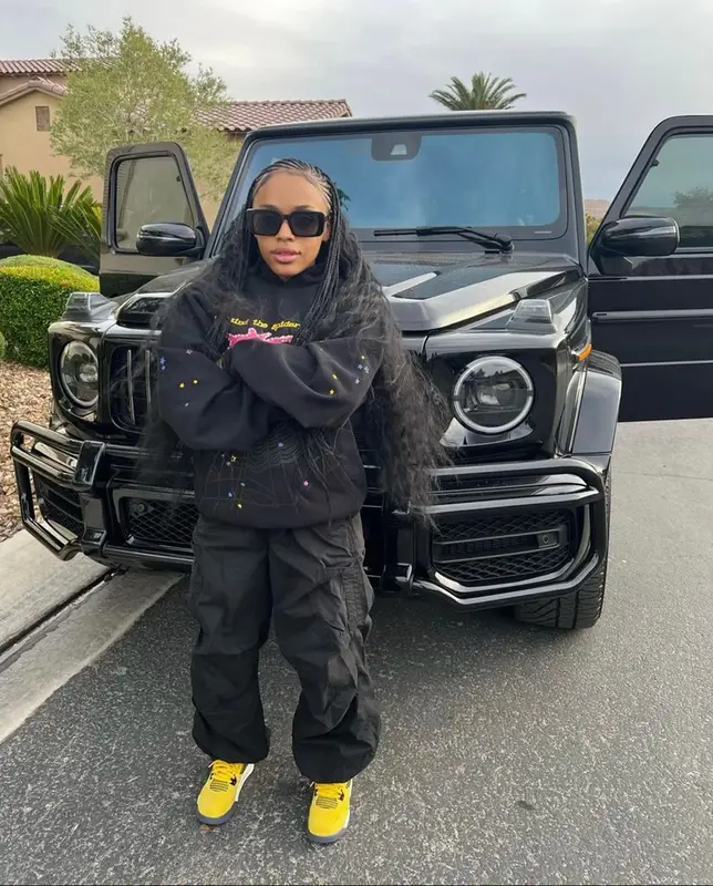 Money Yaya outfit in Spider Worldwide, Jordan, and Saint Laurent, 2023
