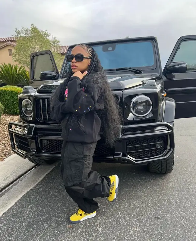 Money Yaya outfit in Spider Worldwide, Jordan, and Saint Laurent, 2023