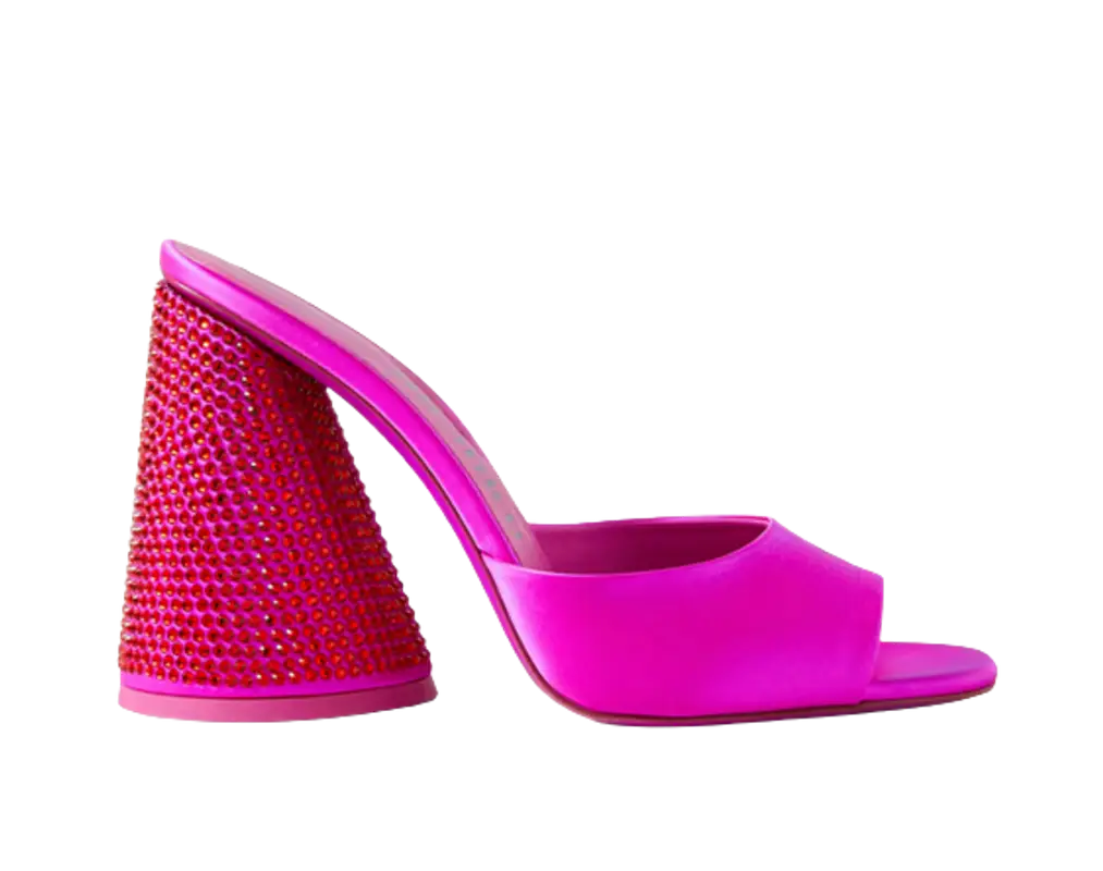 The Attico Luz Crystal-Embellished Satin Mules $1150