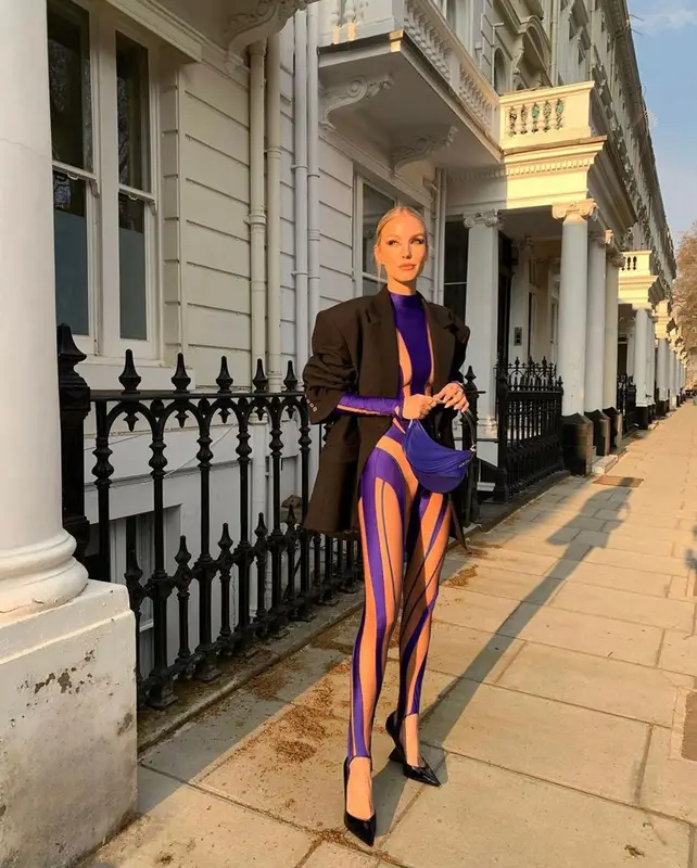 Leonie Hanne outfit in Magda Butrym, Mugler, and The Attico, 2023