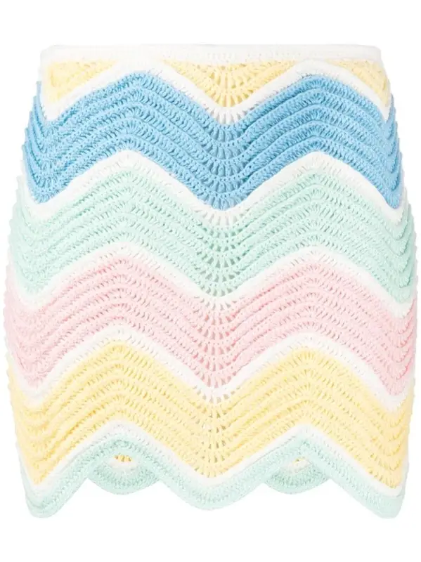 Casablanca Crochet Straight Skirt $488