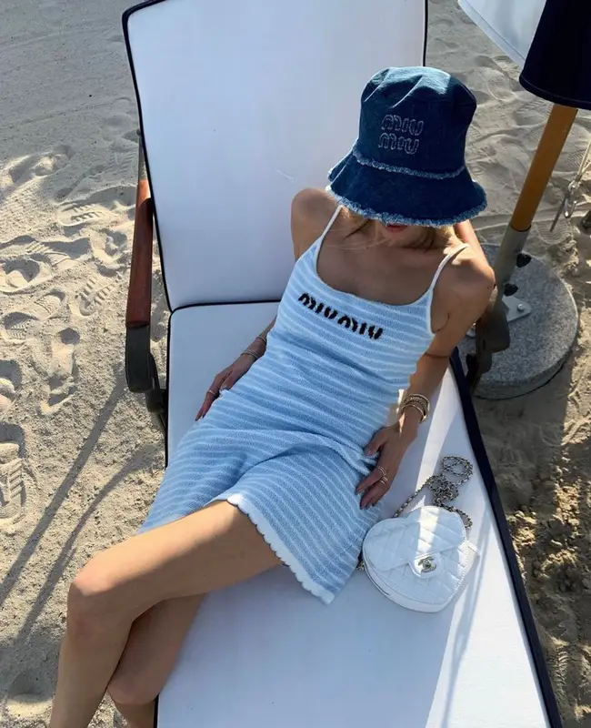 Leonie Hanne outfit in Chanel and Miu Miu, 2023