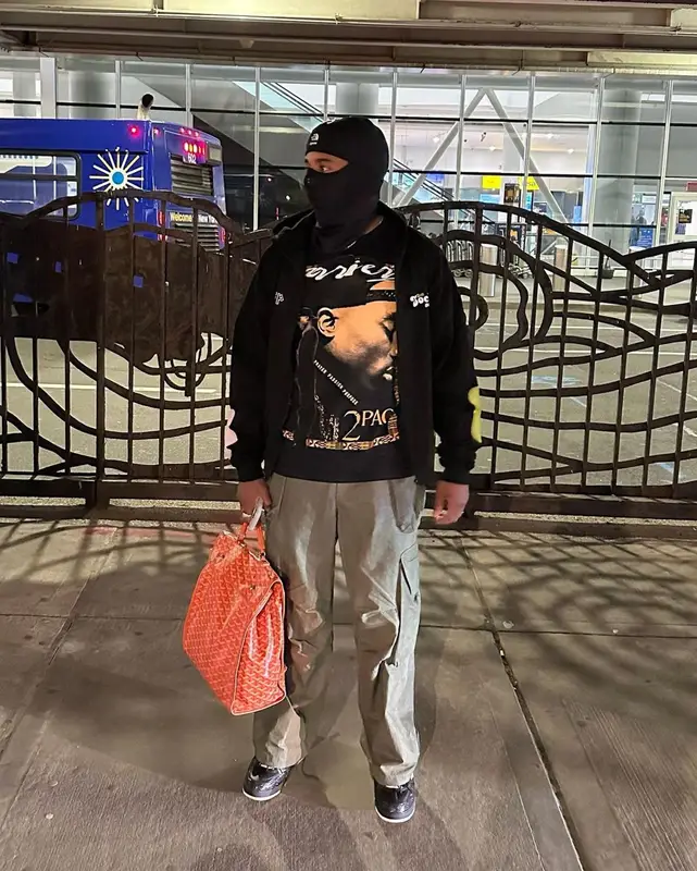 Jules Kounde outfit in Barriers, Supreme, and The North Face, 2023