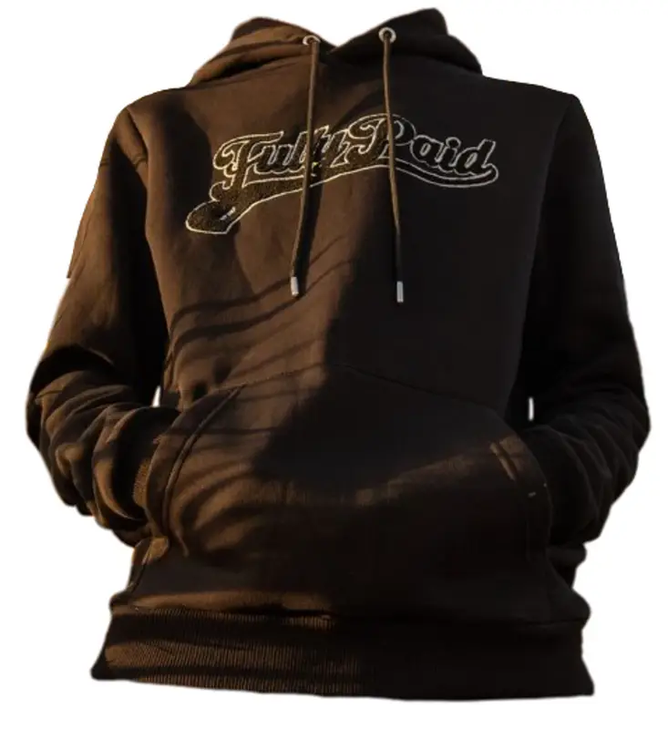 Fullypaid Logo Black Varsity Hoodie $81