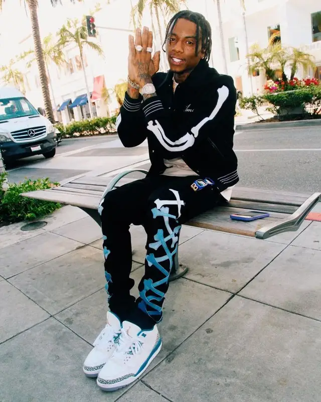 Soulja Boy outfit in Amiri, Jordan, and Balenciaga, 2023