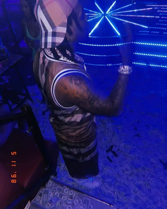 EST Gee outfit in Nike and Burberry, 2023