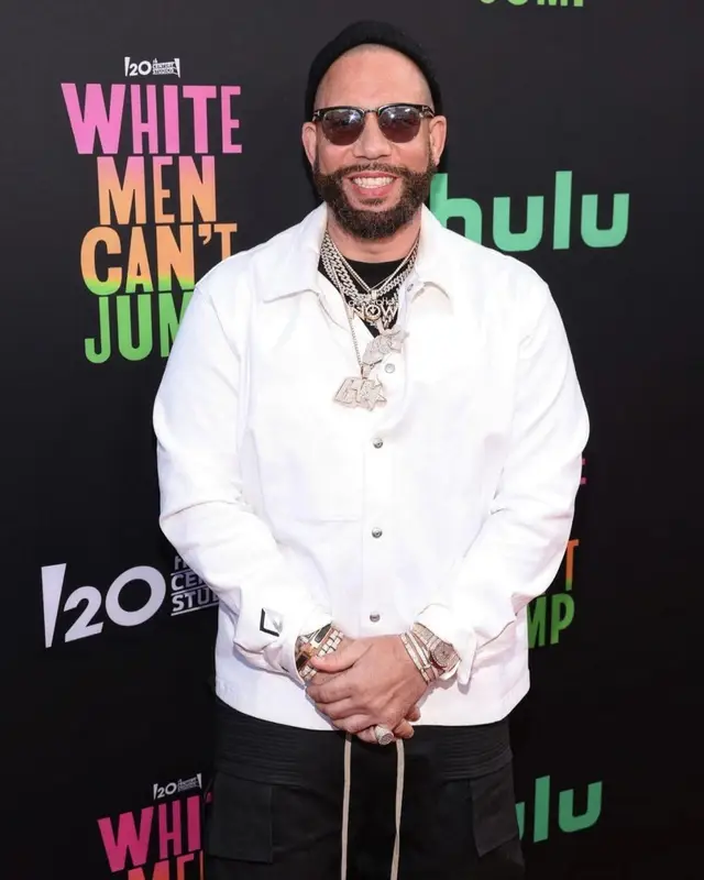 DJ Drama outfit in Dior, Rick Owens, and Tom Ford, 2023