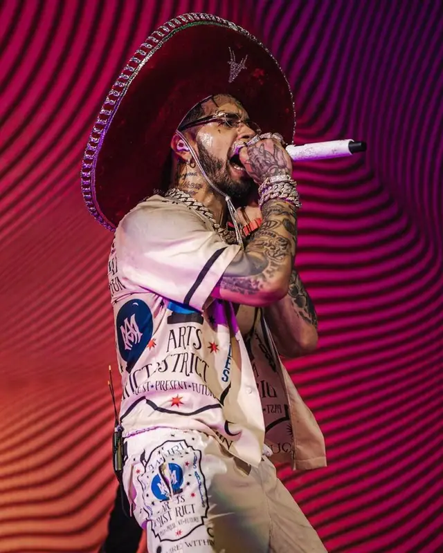 Anuel AA outfit in Amiri and Cartier, 2023