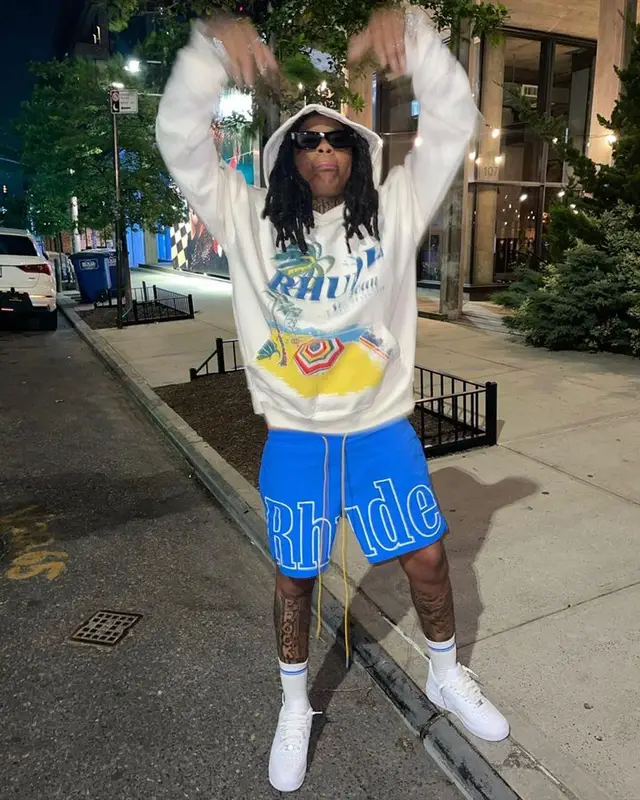 Young M.A outfit in Rhude and Nike, 2023