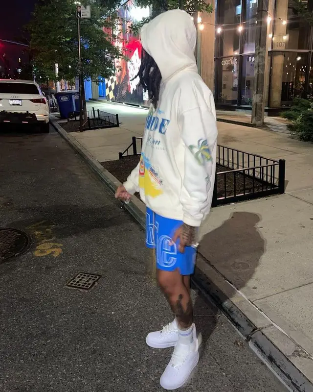 Young M.A outfit in Rhude and Nike, 2023