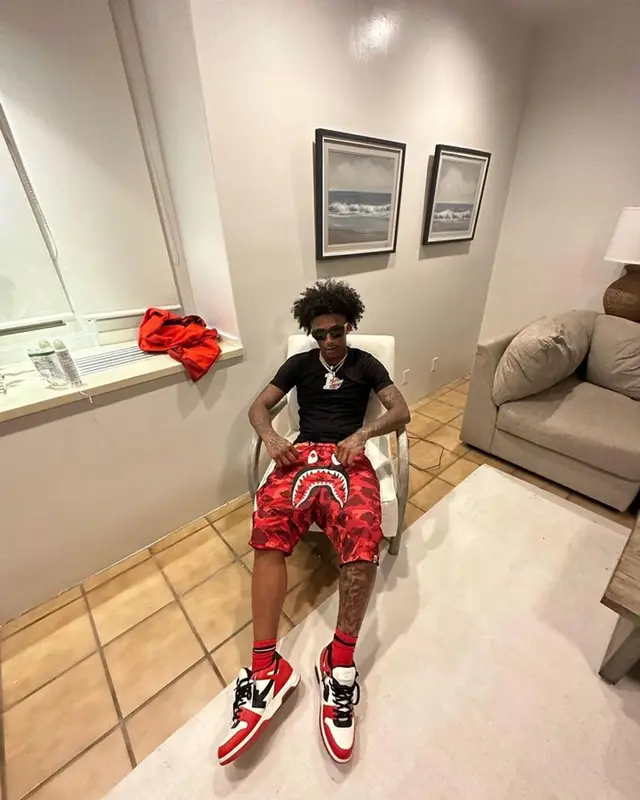 Mikey outfit in Bape, Off-White, and Prada, 2023