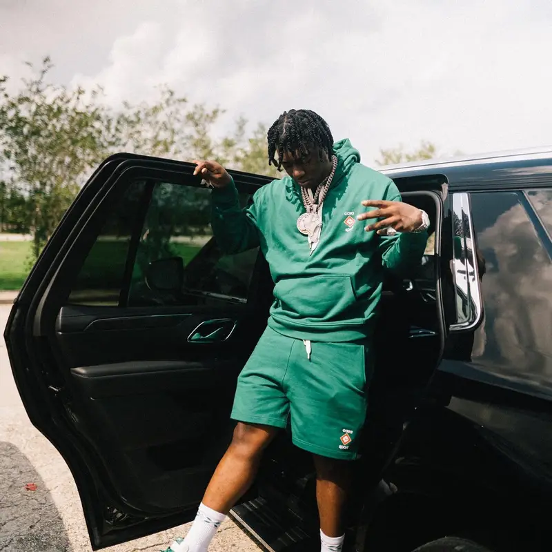 Fredo Bang outfit in Casablanca and Nike, 2023