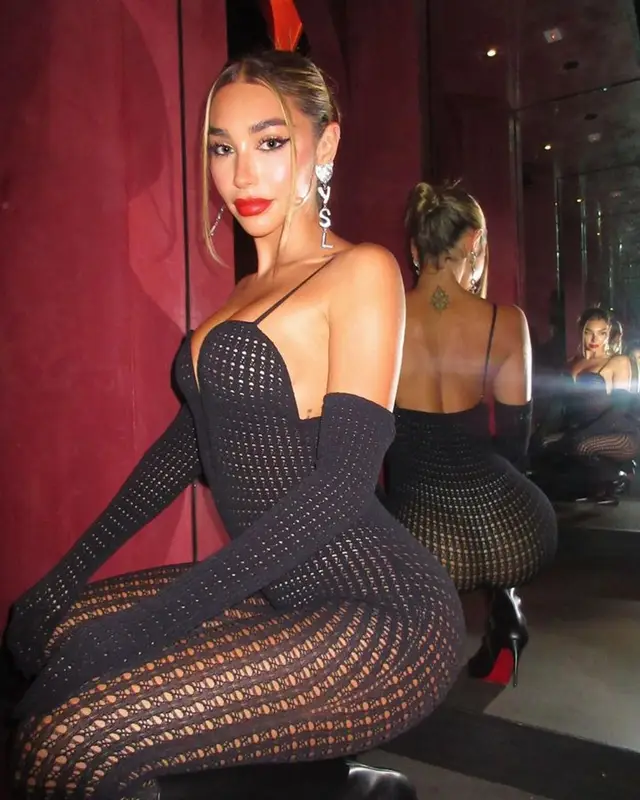 Chantel Jeffries outfit in Christian Louboutin and Alaïa, 2023