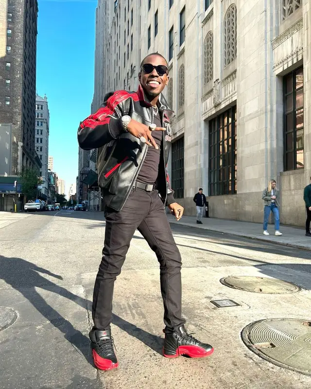 Bobby Shmurda outfit in Pelle Pelle, Rta, and Jordan, 2023