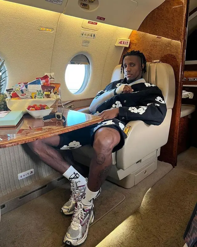 Wilfried Zaha outfit in Levi’s, Readymade, and Denim Tears, 2023