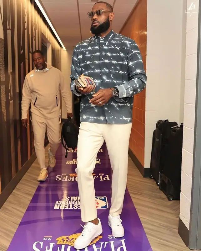 LeBron James outfit in Jil Sander, Tom Ford, and Nike, 2023
