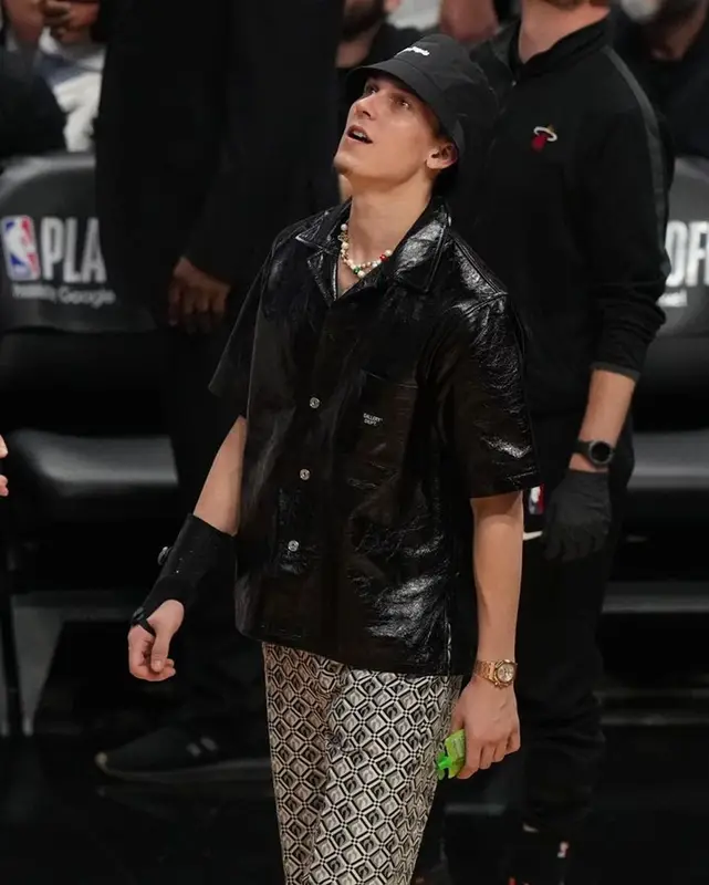 Tyler Herro outfit in Gallery Dept., Marine Serre, and Palm Angels, 2023