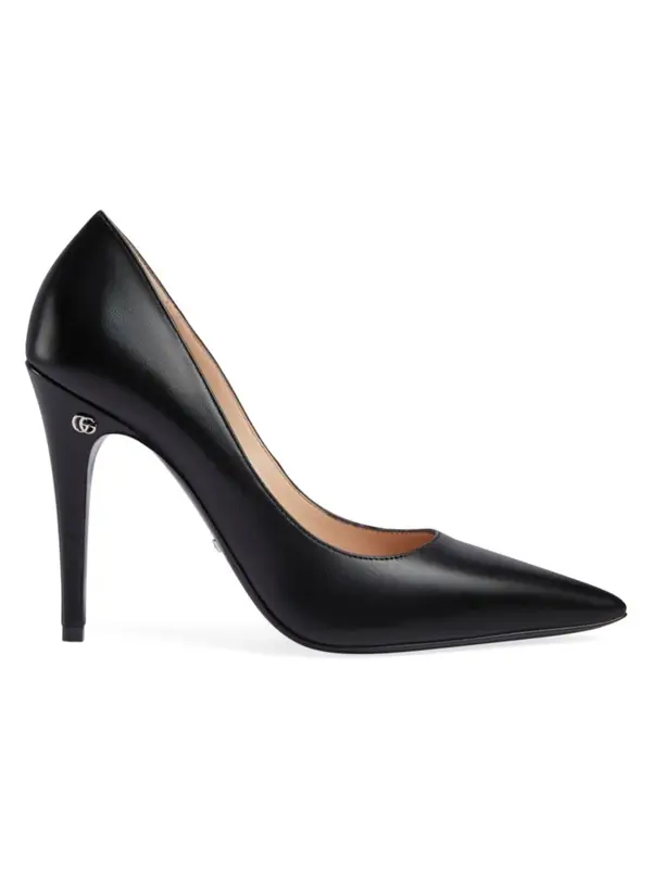 Gucci Black Pointed-Toe Leather Pumps $850