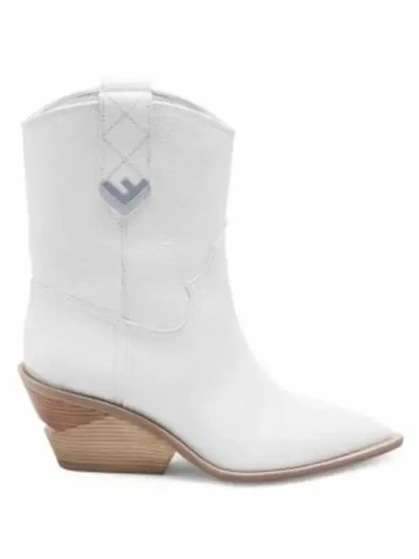 Fendi White Cutwalk 60 Leather Boots $495