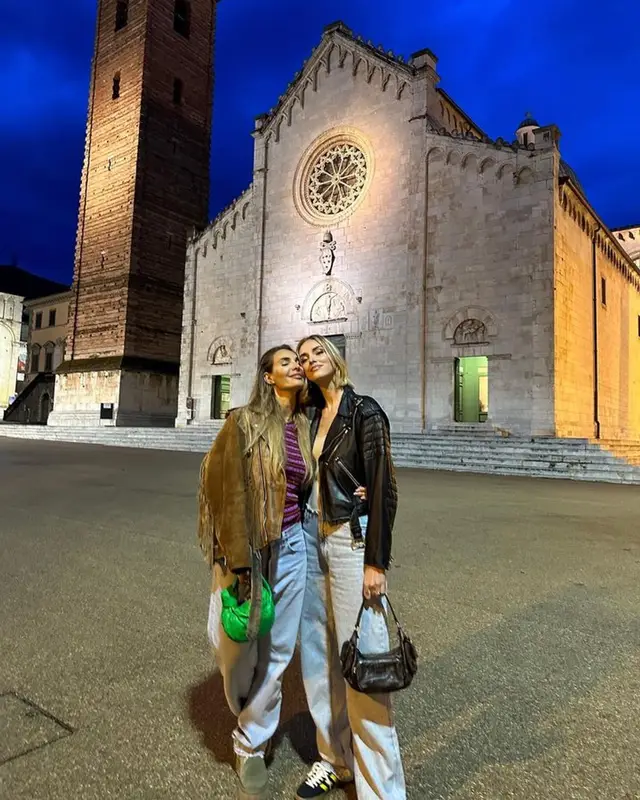 Chiara Ferragni outfit in Saint Laurent, Gucci, and Miu Miu, 2023