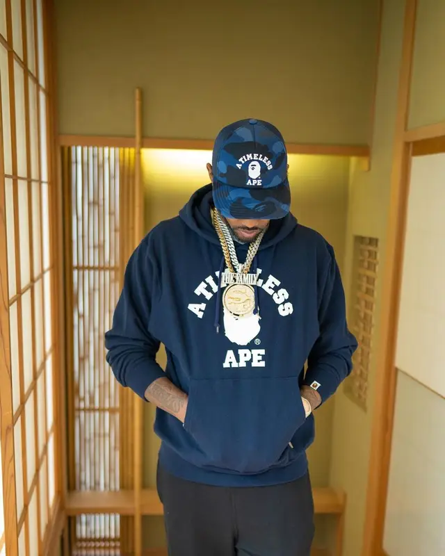 Fabolous outfit in Bape and JJJJound, 2023