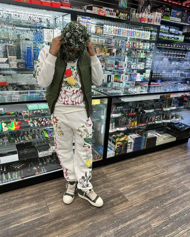 Lil Migo outfit in Market, Rick Owens, and Lemeget, 2023