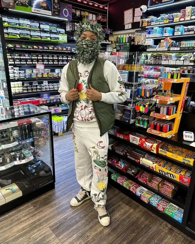 Lil Migo outfit in Market, Rick Owens, and Lemeget, 2023