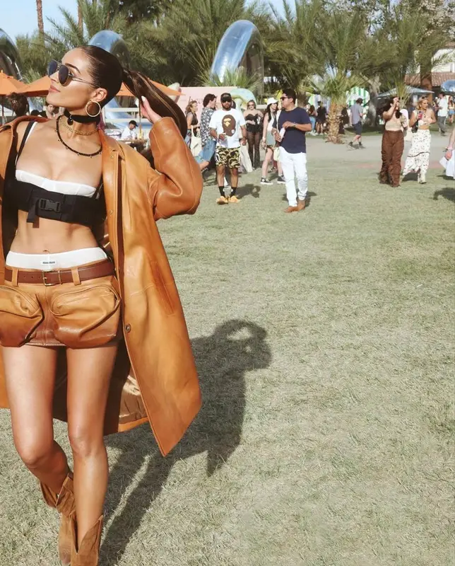Olivia Culpo outfit in Miu Miu and Golden Goose, 2023