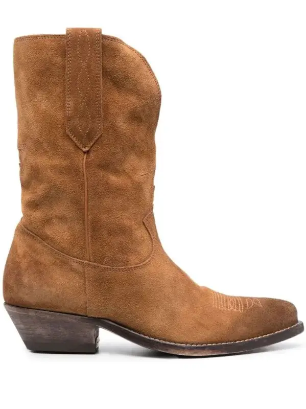 Golden Goose Low Wish Star Suede Western Boots $1330